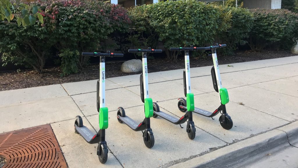 Lime rent-per-use e-scooters