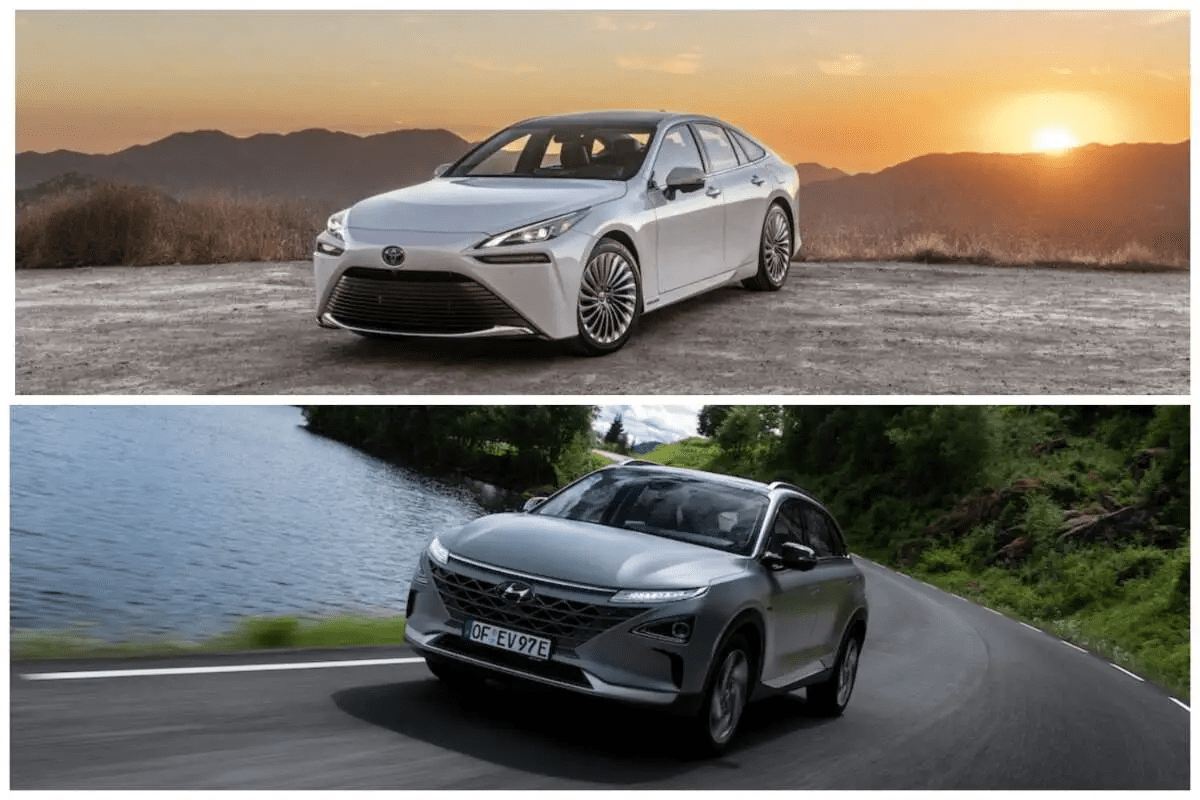 Side by side comparison of Toyota Mirai vs Hyundai Nexo