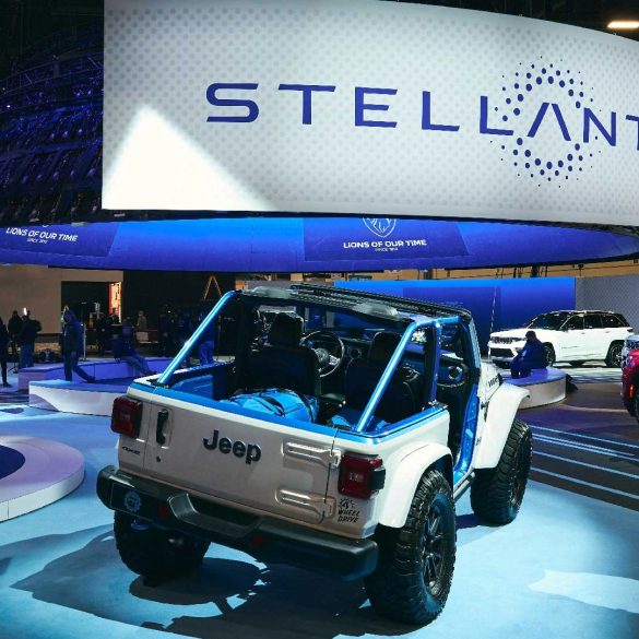 Stellantis brands at a car tradeshow