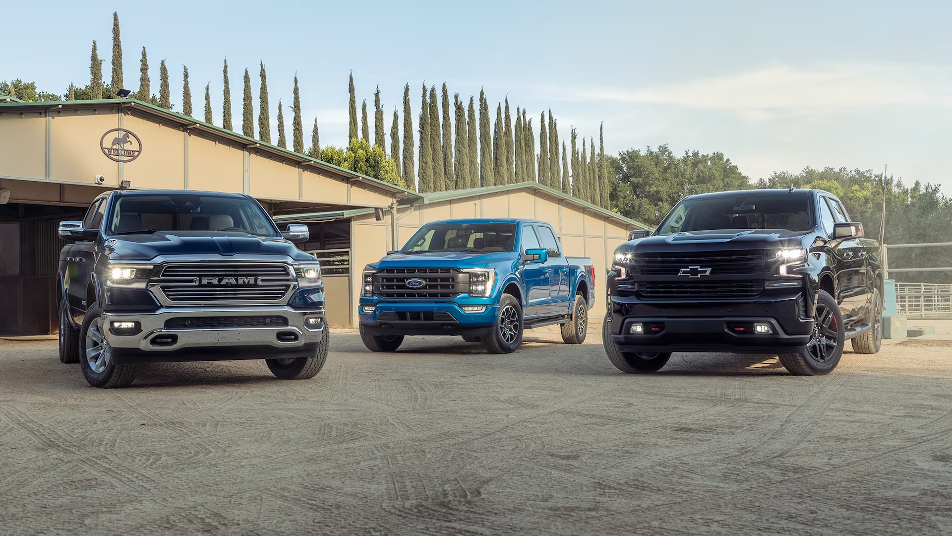 Ford F-150, Chevrolet Silverado and RAM 1500 side by side