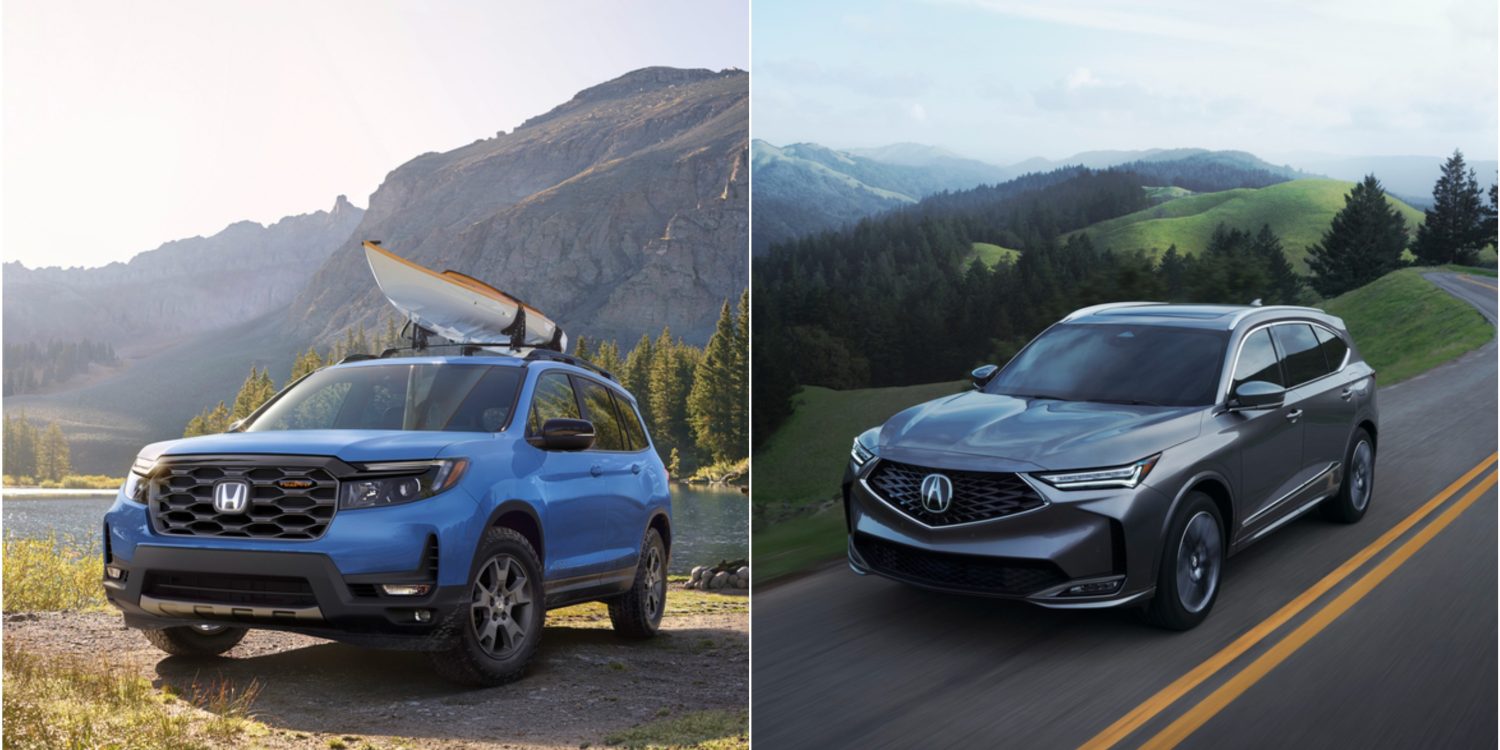 Honda Pilot and Acura MDX side by side