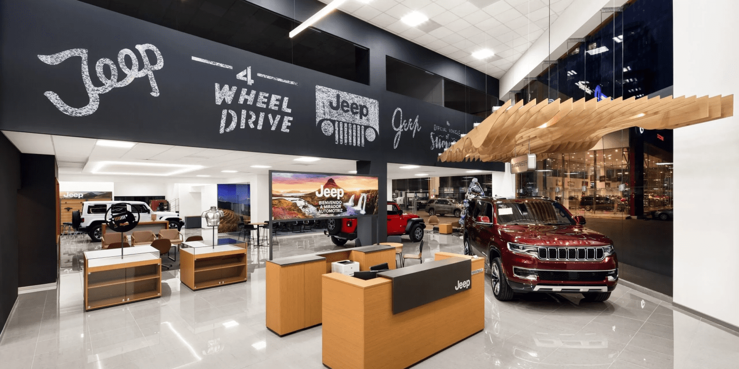 Inside a Jeep dealership in Mexico