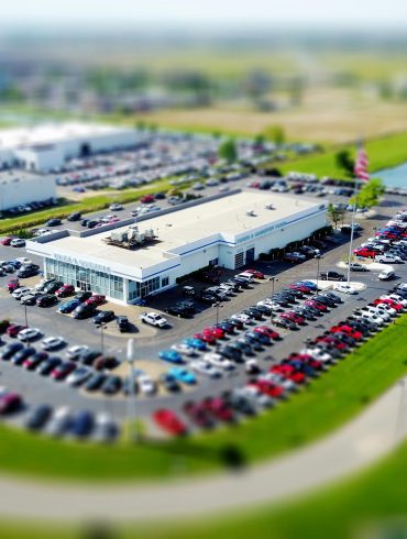 Car dealership from the air