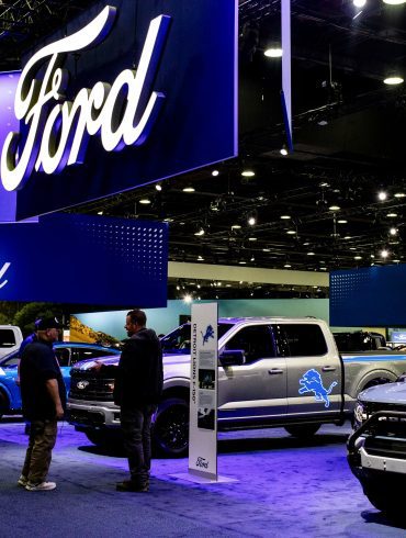 Ford lineup at an auto show